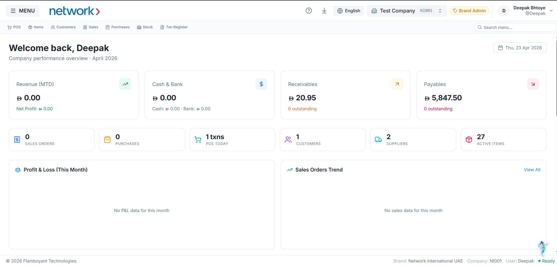 TapReserve.Ai POS dashboard